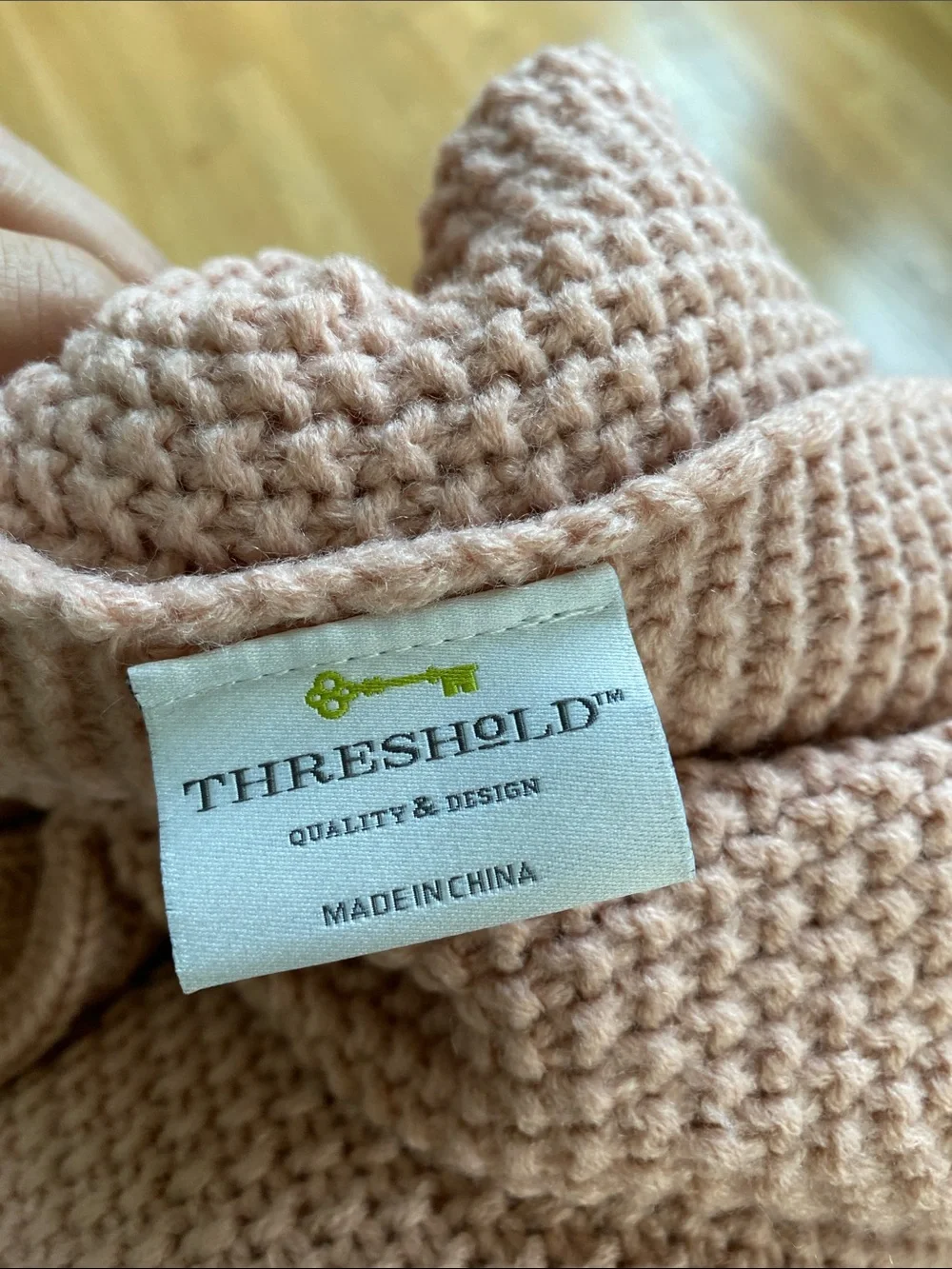 Threshold Textured Blush Knit Throw Blanket
